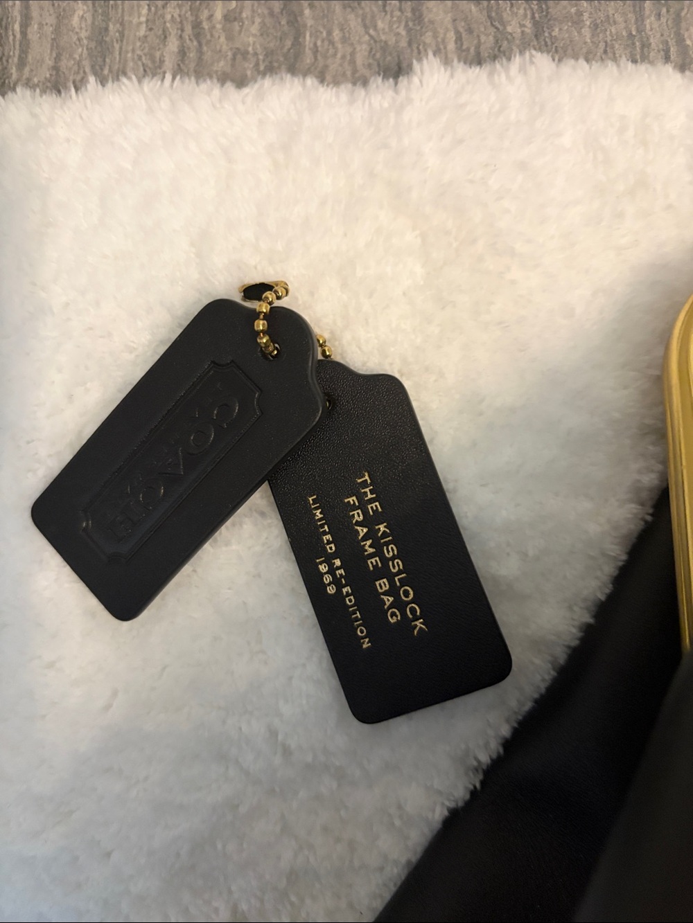 Coach Black Leather Frame-Clasp Clutch with Gold Hardware - Picture 3 of 7